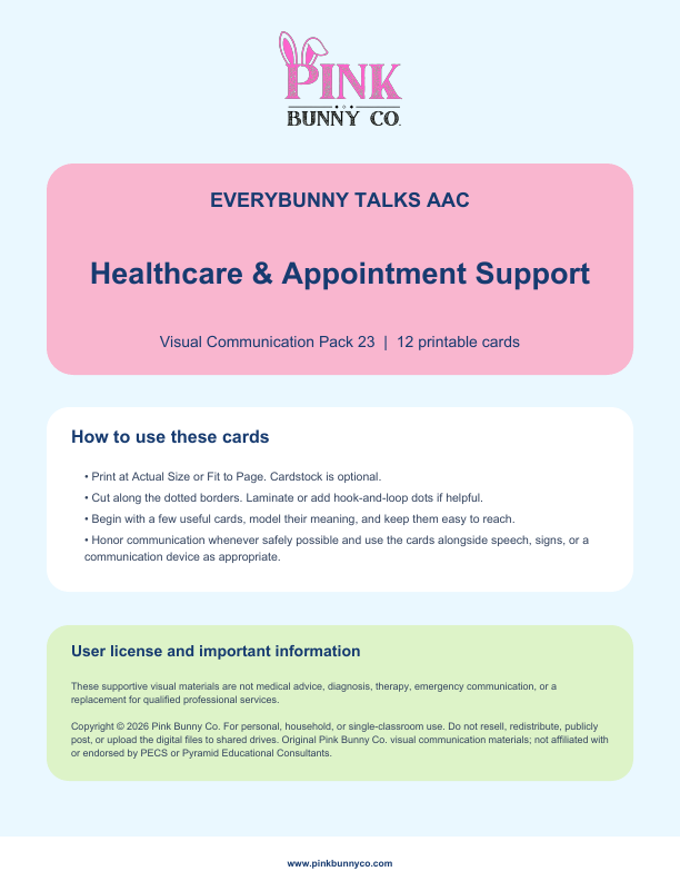 Healthcare & Appointment Support Visual Communication Pack cover