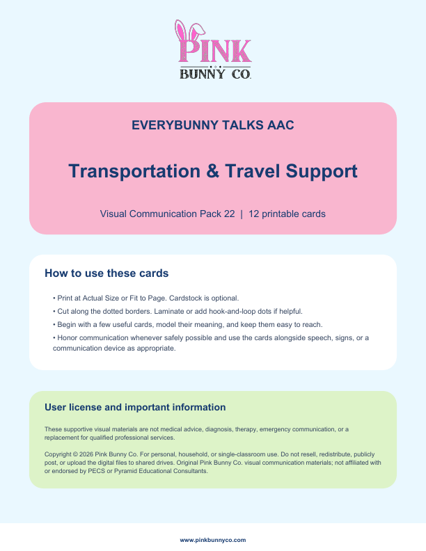 Transportation & Travel Support Visual Communication Pack cover