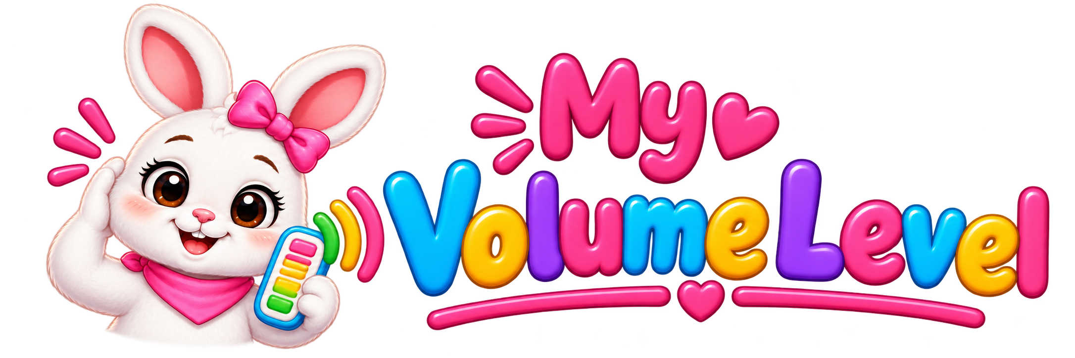 My Volume Level — Pink Bunny and colorful sound meter